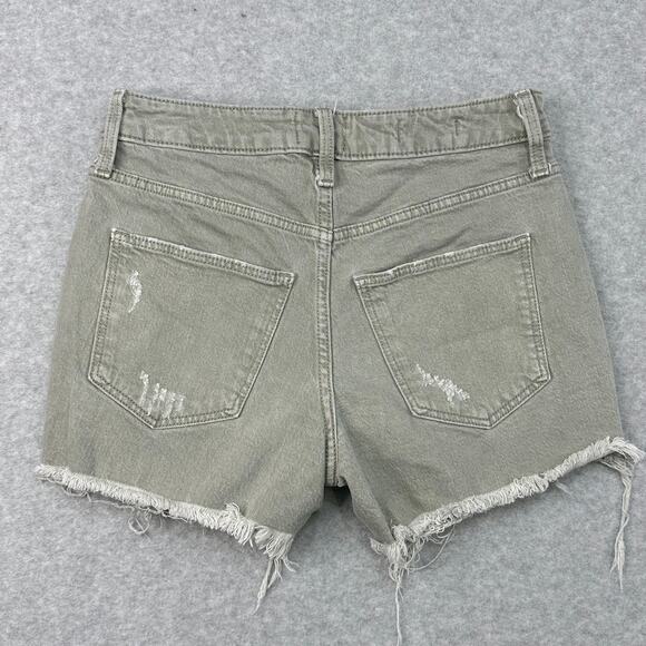 Universal Thread Vintage Midi Denim Short SZ 26 Gray Mid Rise Distressed Cut-Off - Picture 3 of 6